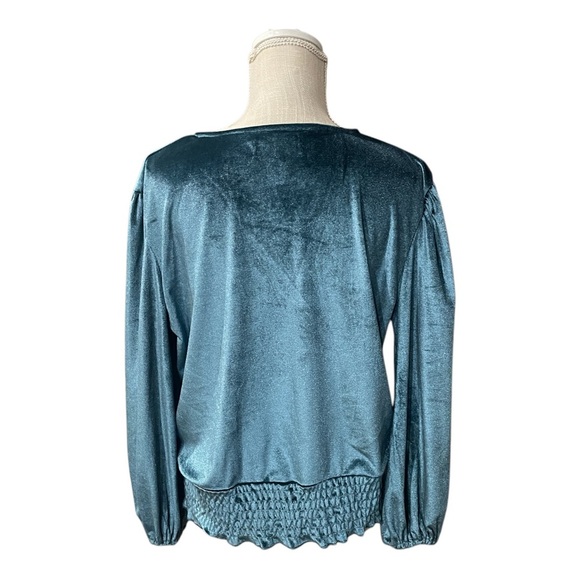 Rockin C Velvet Wrap Long Sleeve Top Velour Western Cowgirl Women’s size Large - Picture 2 of 12